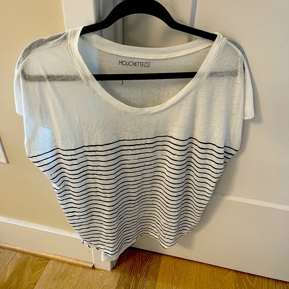 Anthropologie striped shirt semi-transparent